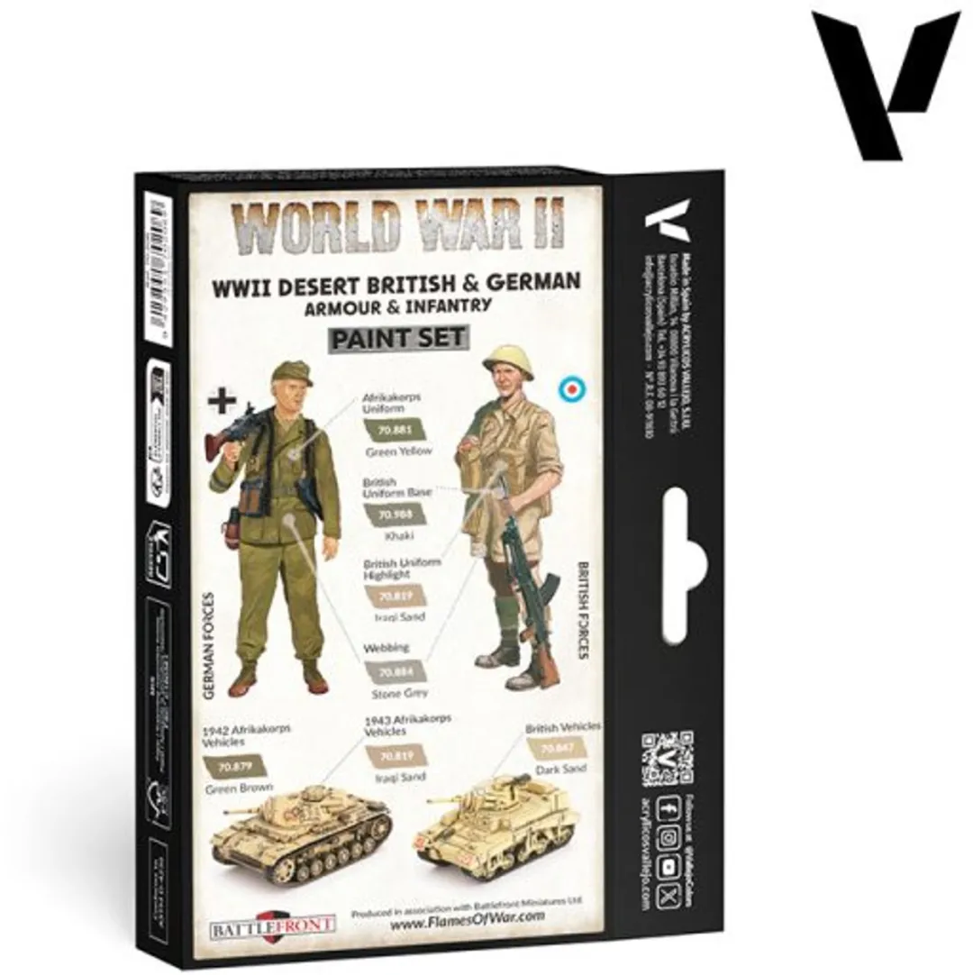 Vallejo Model Color WWII Desert British & German Set - 6x18ml