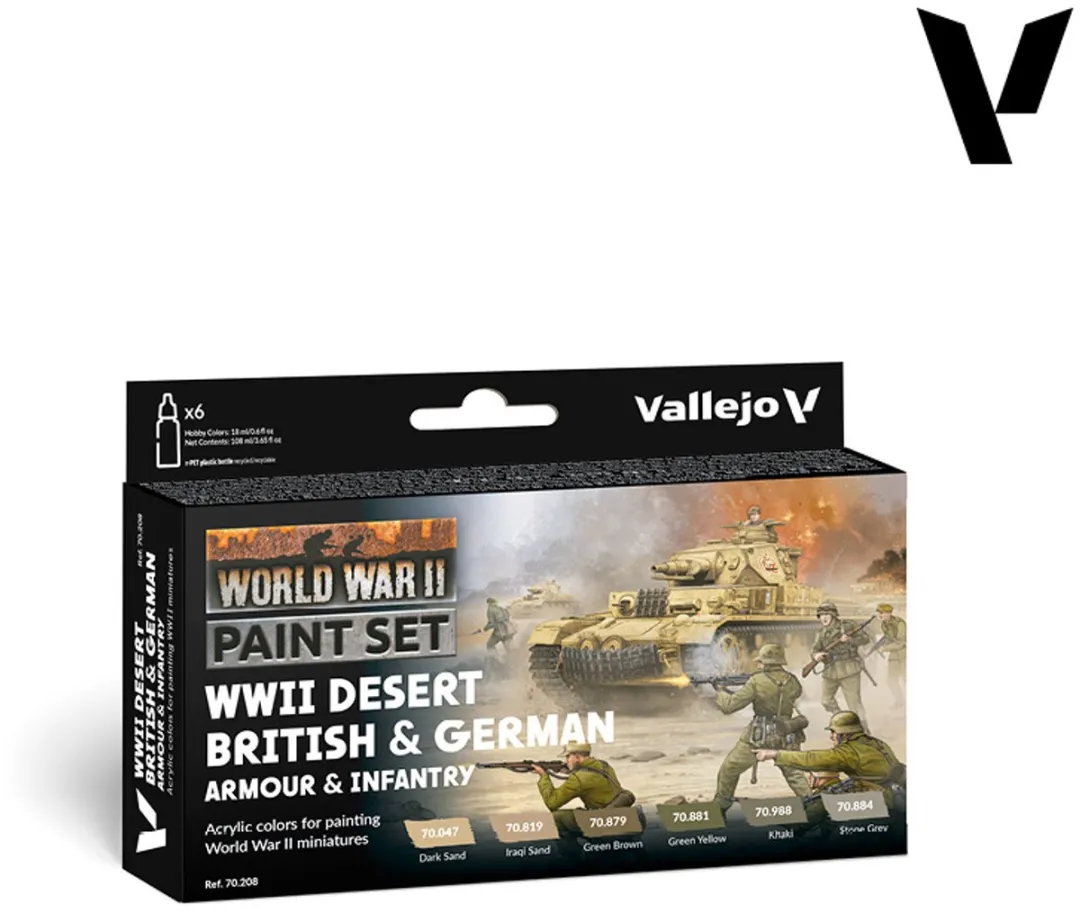 Vallejo Model Color WWII Desert British & German Set