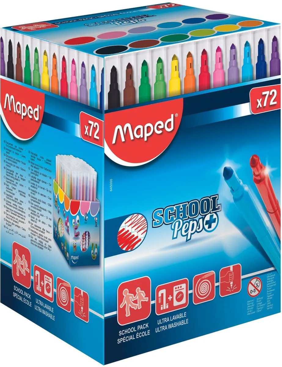 Maped Color'peps Viltstiftset - 72 Stuks - Assortiment