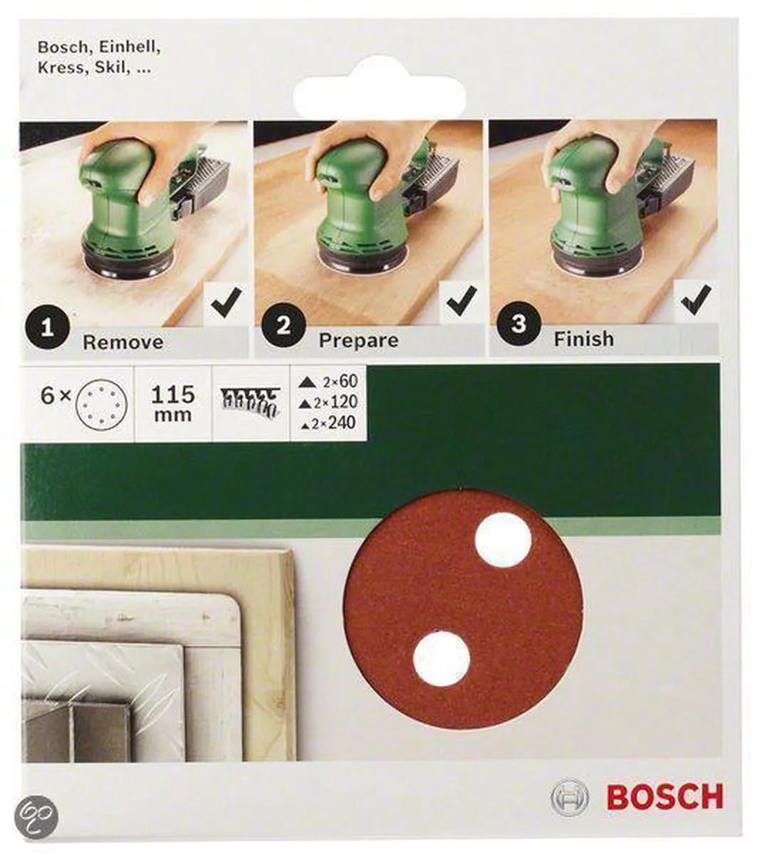 Bosch 5-delige Schuurbladset 115mm