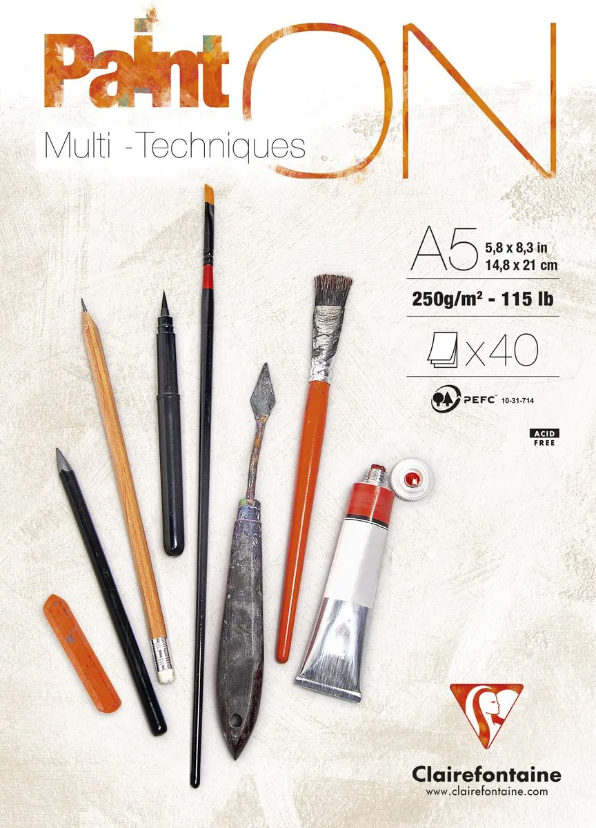 Clairefontaine Paint On Multi-Techniques Blok A5 Wit
