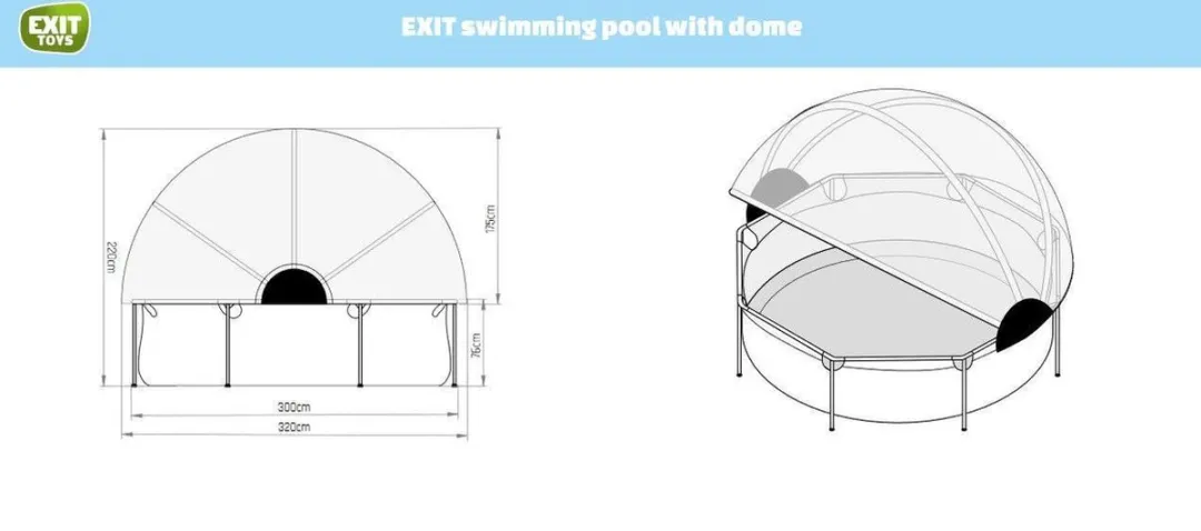 EXIT Stone Zwembad 320cm Grijs - met Filterpomp & Overkapping