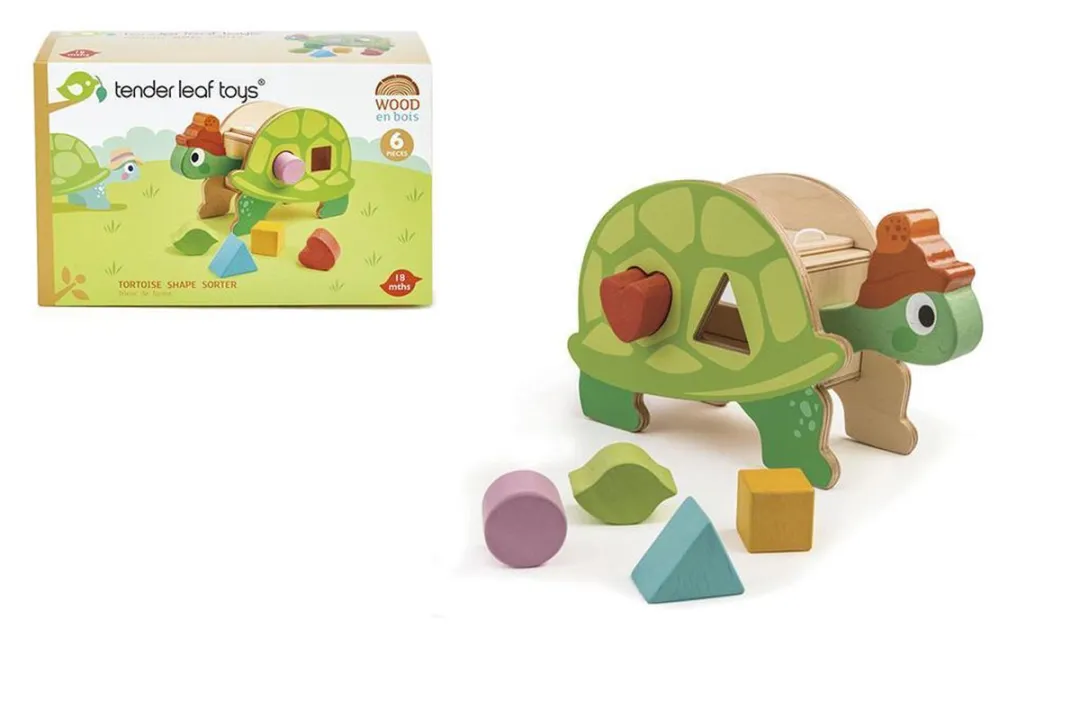 Tender Leaf Toys Vormendoos Schildpad Junior 25x9x15cm - Multicolor - afbeelding 6 van 6