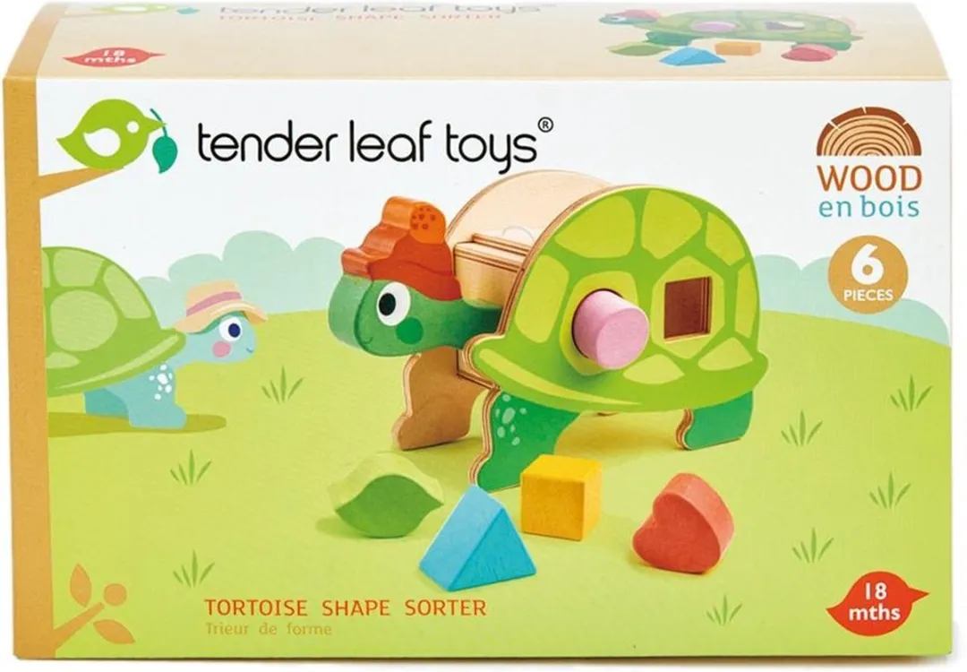 Tender Leaf Toys Vormendoos Schildpad Hout Junior 25 X 9 X 15 Cm