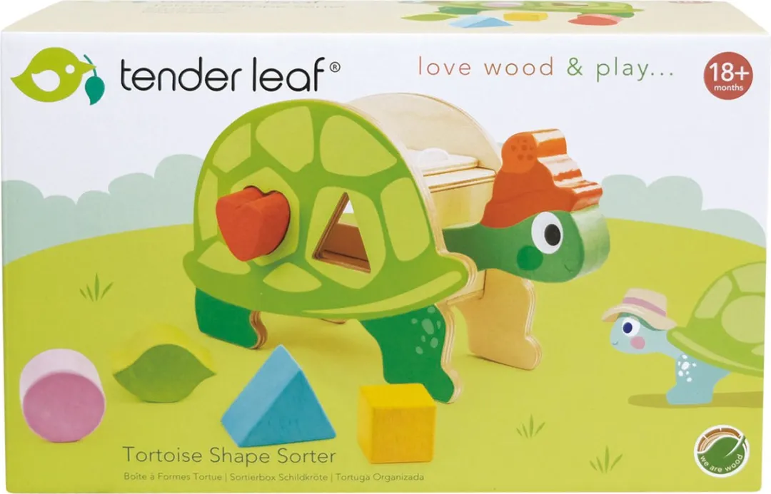 Tender Leaf Toys Vormendoos Schildpad Hout Junior 25 X 9 X 15 Cm