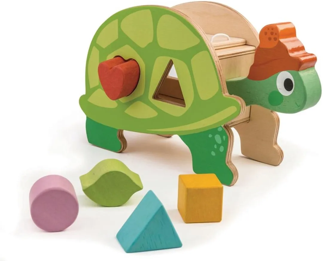 Tender Leaf Toys Vormendoos Schildpad Hout Junior 25 X 9 X 15 Cm