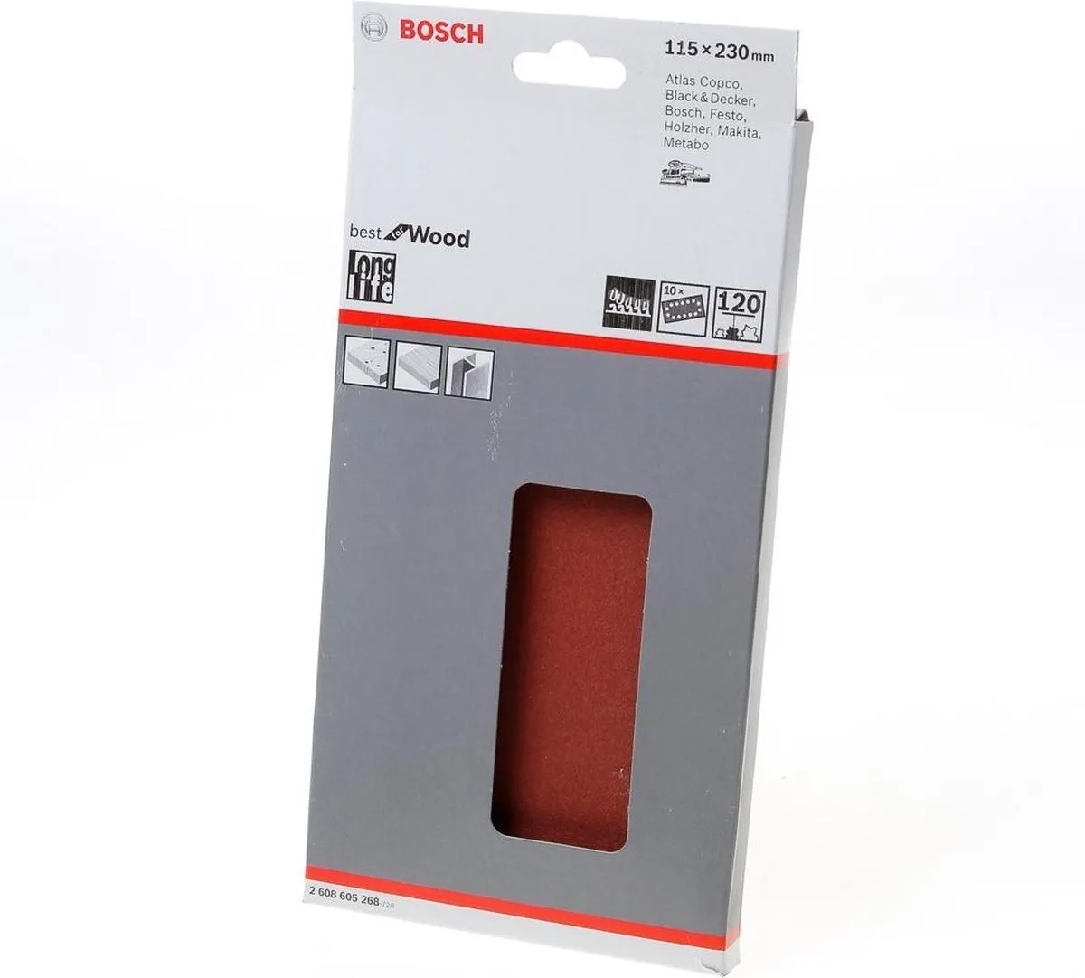 Bosch 10-delige Schuurbladset 120 - 115x230mm