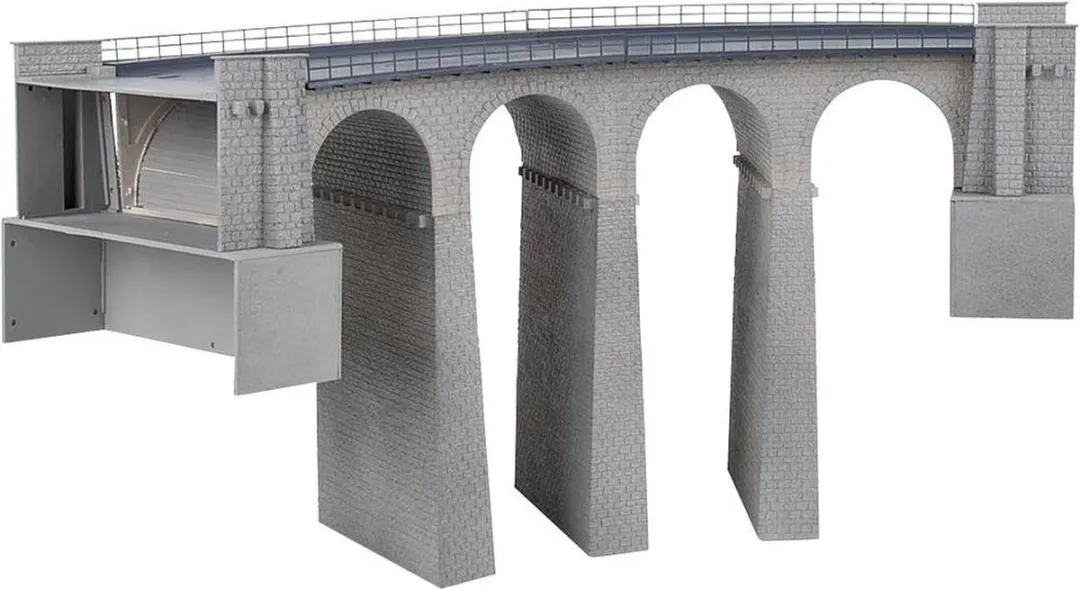 Faller Viaduct Set 2-sporig Gebogen H0 - Neutral