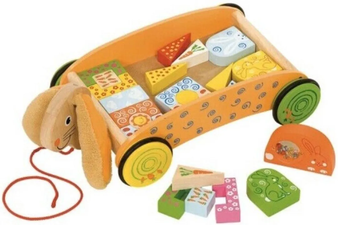 BIGJIGS Bunny Brick Cart