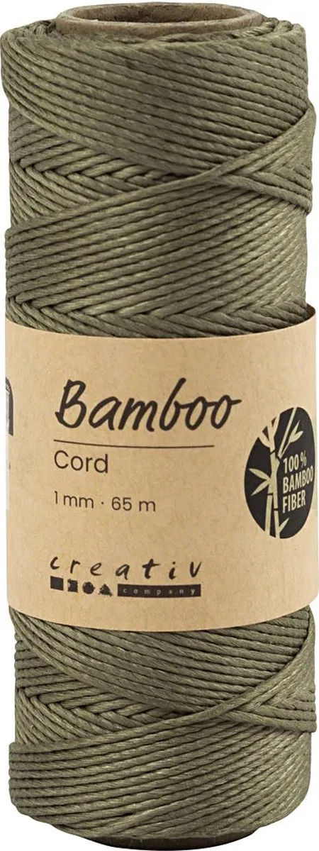 Creativ Company Bamboekoord 1mm Olijfbruin 65m
