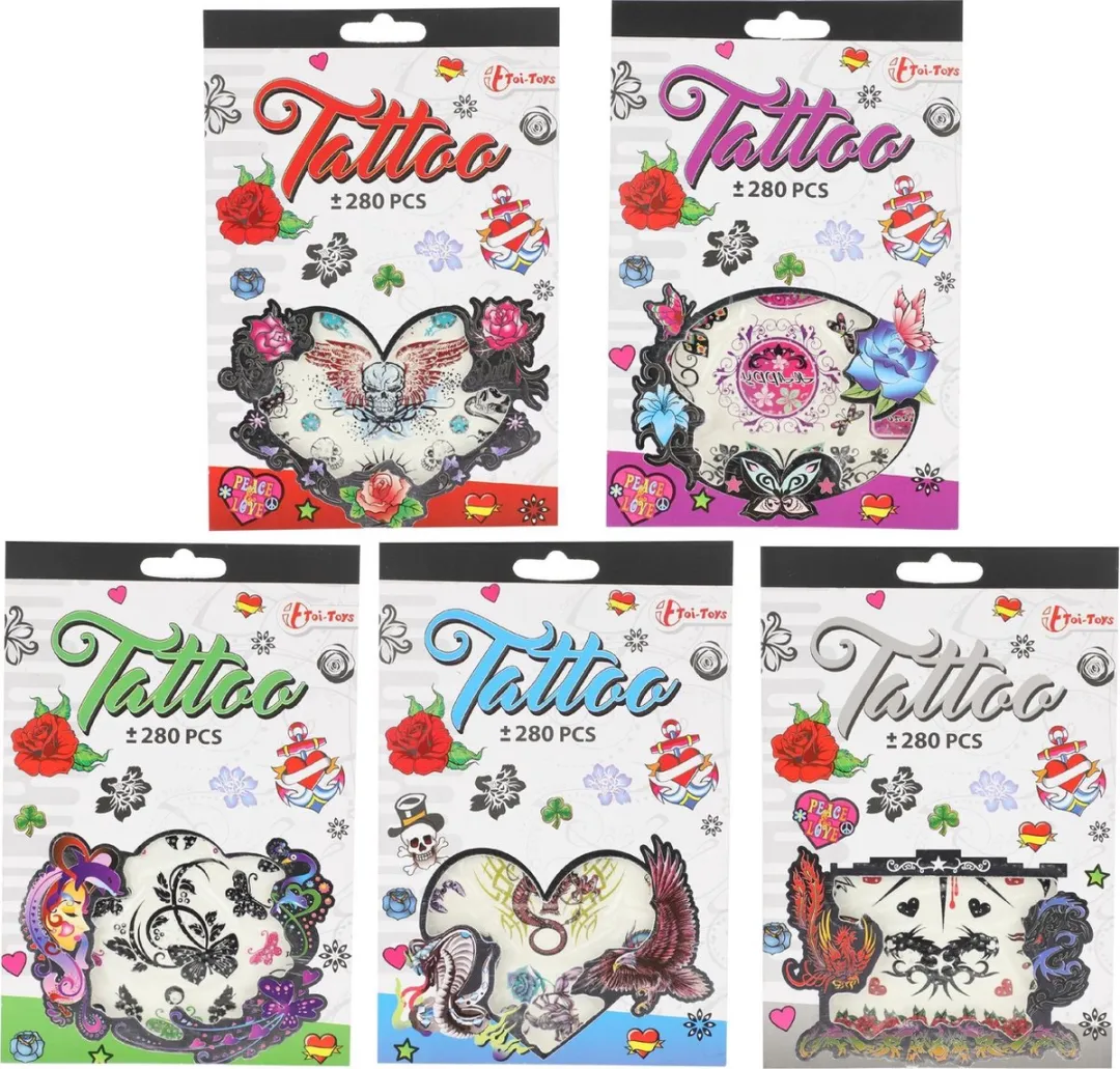 Toi-Toys Tattoo Stickerboek 280 Stuks - Assorti