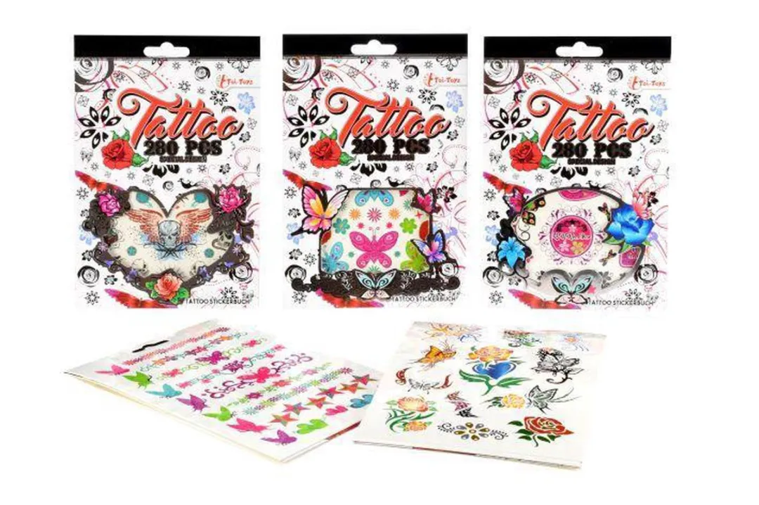 Toi-Toys Tattoo Stickerboek 280 Stuks - Assorti