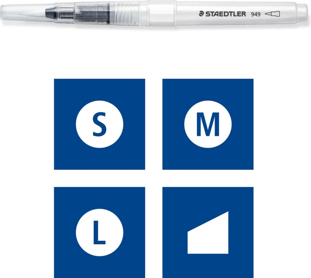 STAEDTLER Design Journey Waterpenselen - 4 Maten - afbeelding 6 van 6