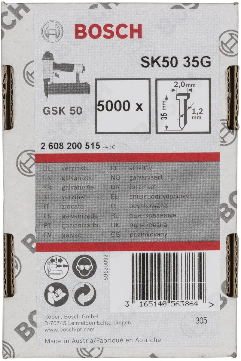 Bosch 1.2/18G-STIFT SK50 35G Nagel - 1.2mm