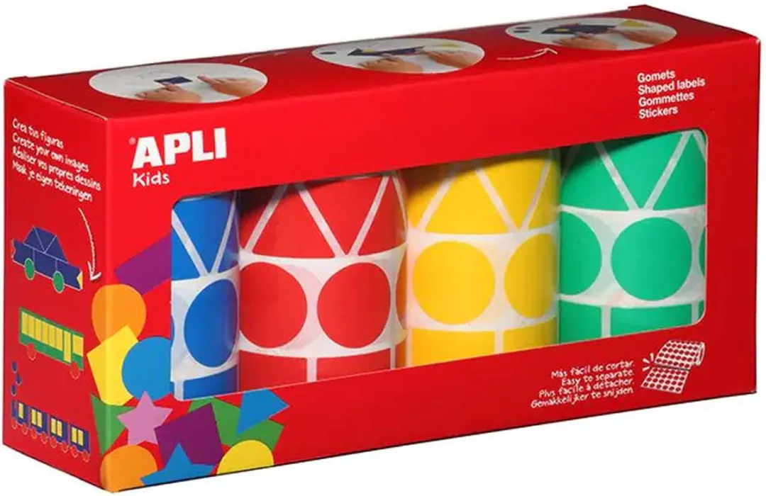 Apli Kids Geometrische Stickers Multicolor - 4 Rolletjes
