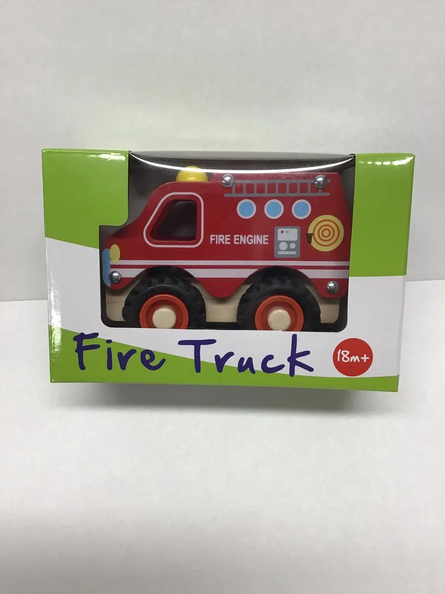 Simply for Kids Brandweerauto Hout SG37192 - 13 cm