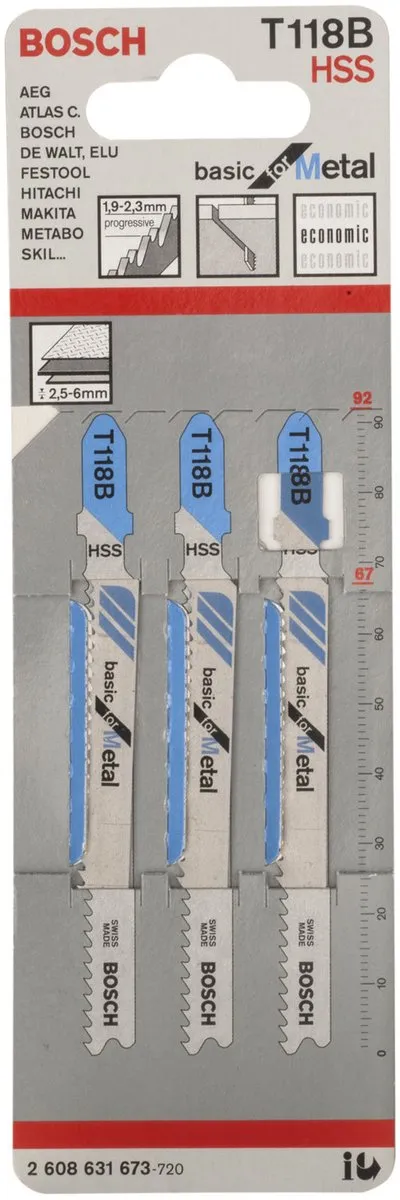 Bosch T 118 B Decoupeerzaagblad Metaal - 3 Stuks