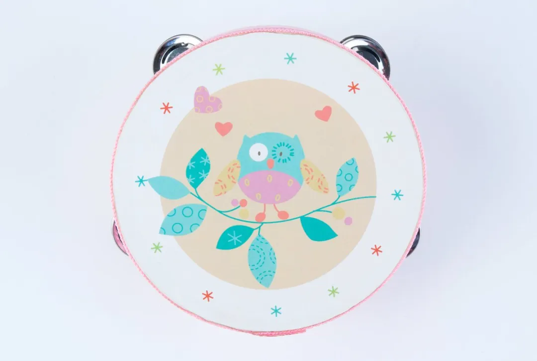 Angel Toys Muziekset Tamboerijn Mondharmonica Roze Uil