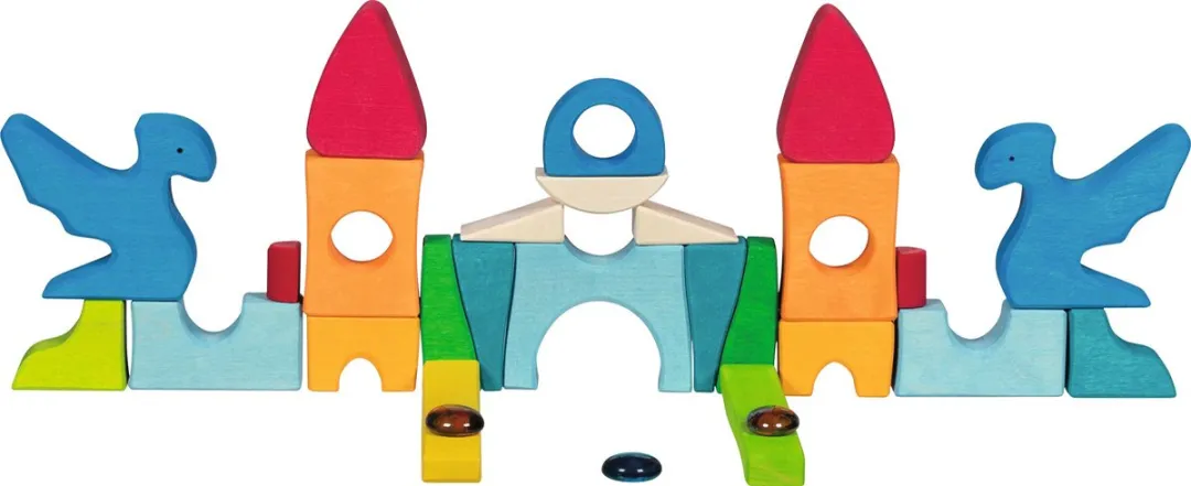 Goki Houten Dieren Kasteel Multicolor