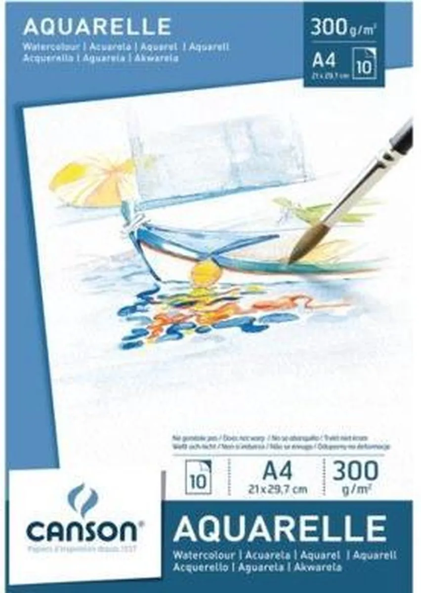 Canson Aquarelblok Graduate A4 20 Vel - 250gr Wit
