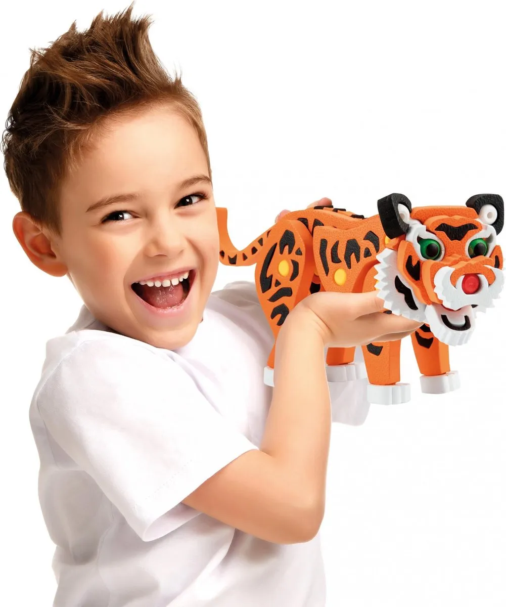 Toi-Toys 3D Foam Blocks XL Puzzel Tijger - 121 Stuks