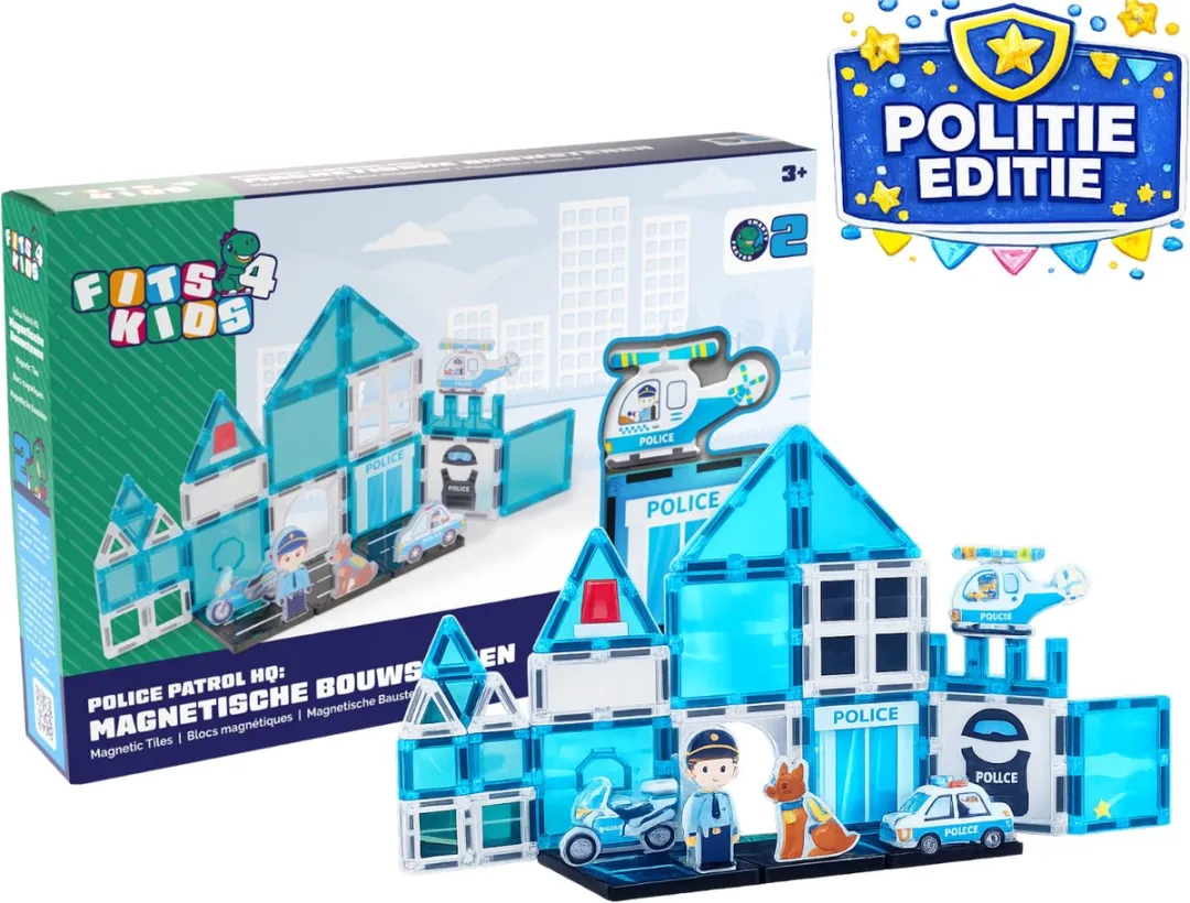 Fits4Kids Magnetic Tiles Police Patrol HQ