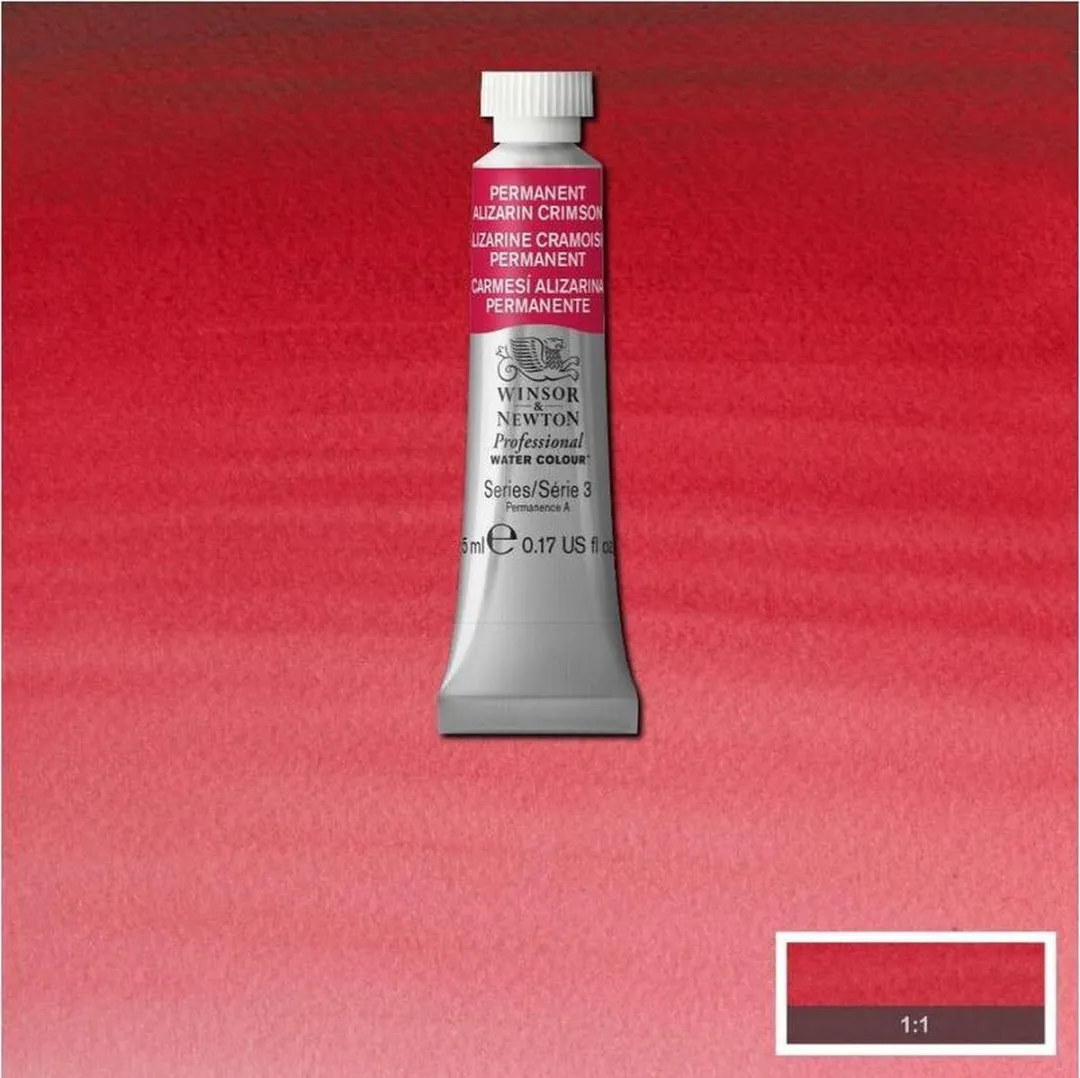 Winsor & Newton Professional Waterverf Tube Permanent Alizarin Crimson 5ml
