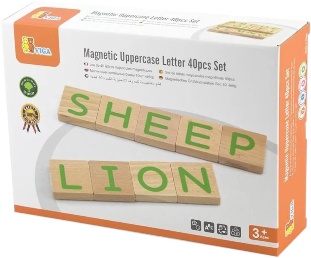 Viga Toys Magnetische Hoofdletters 40-delig