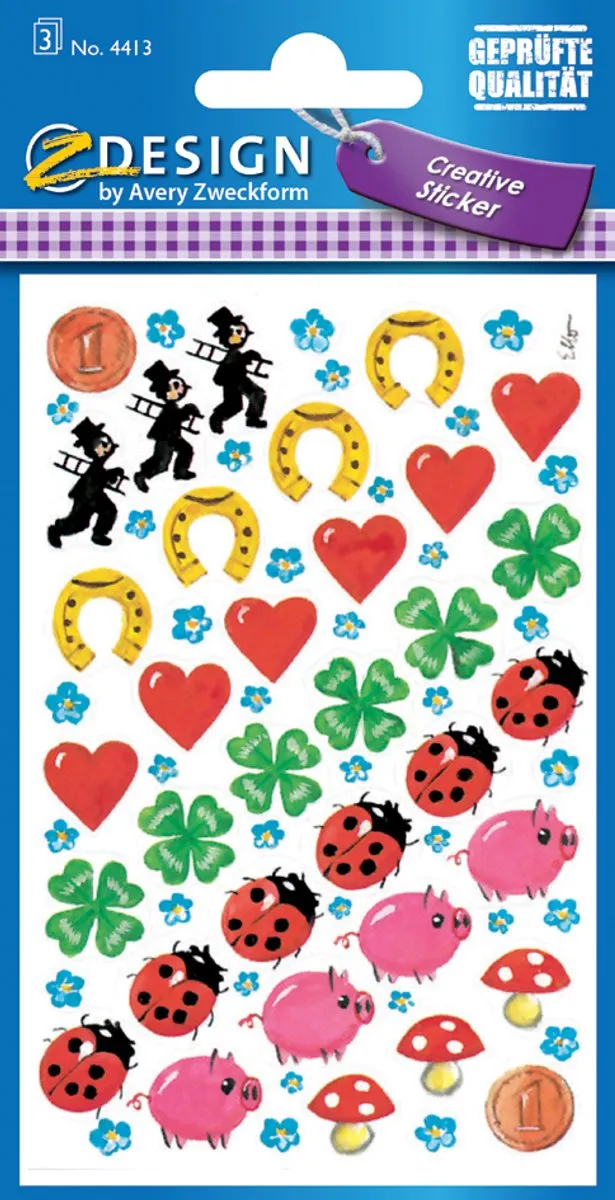 Avery Stickervel Junior 57-delig 7,6x12cm Groen/Rood
