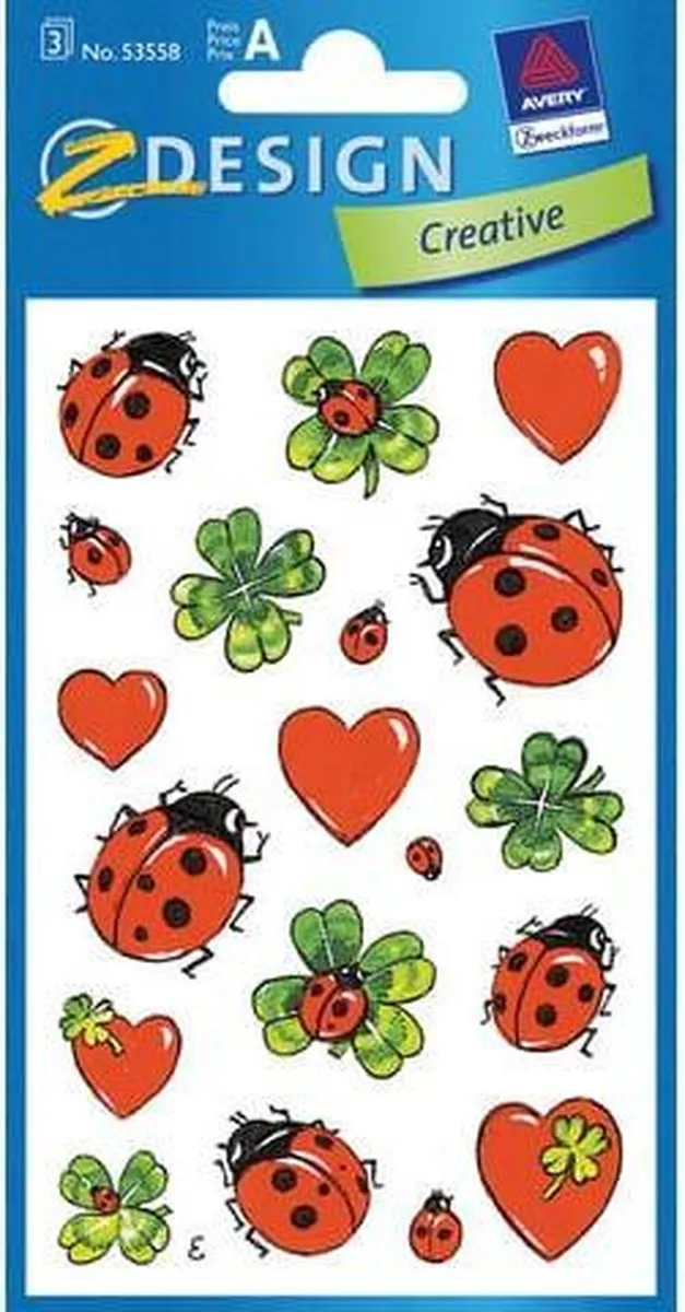 Avery Stickervel Junior 57-delig 7,6x12cm Groen/Rood