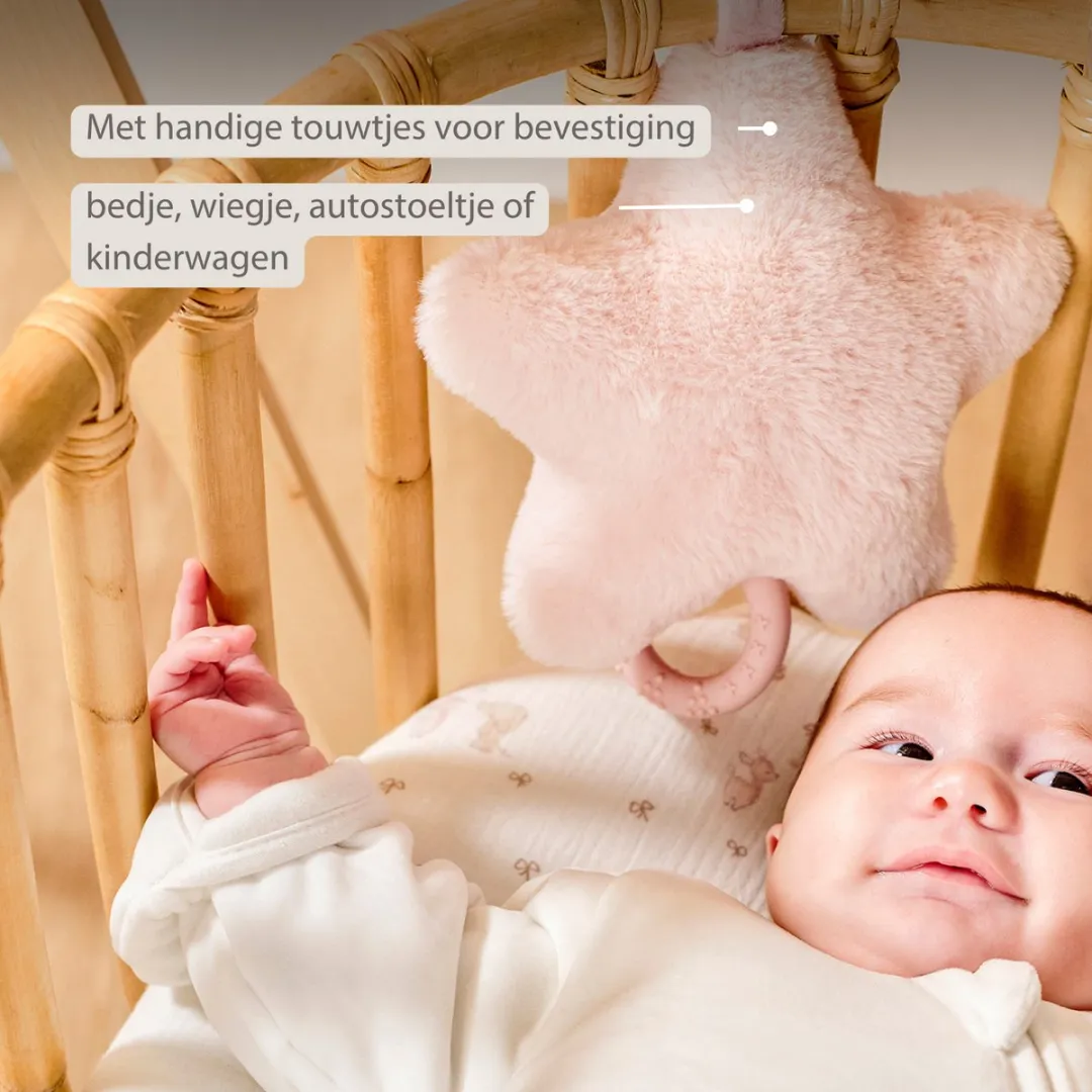 Nattou FanFan Muziekknuffel Ster 25cm - Roze - afbeelding 6 van 6