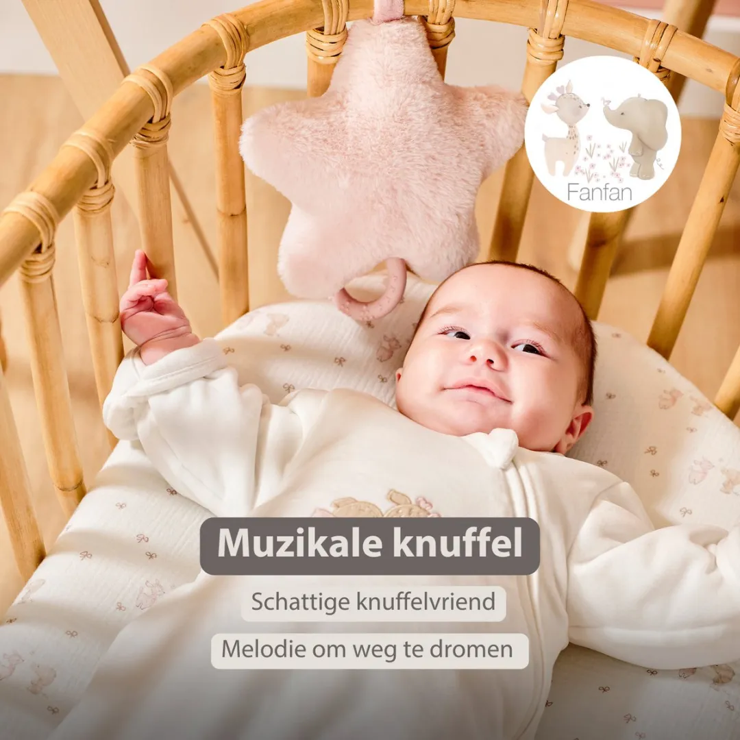 Nattou FanFan Muziekknuffel Ster 25cm - Roze