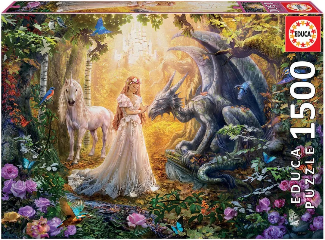 Educa Puzzle.  Dragon, Princess and Unicorn 1500 Teile