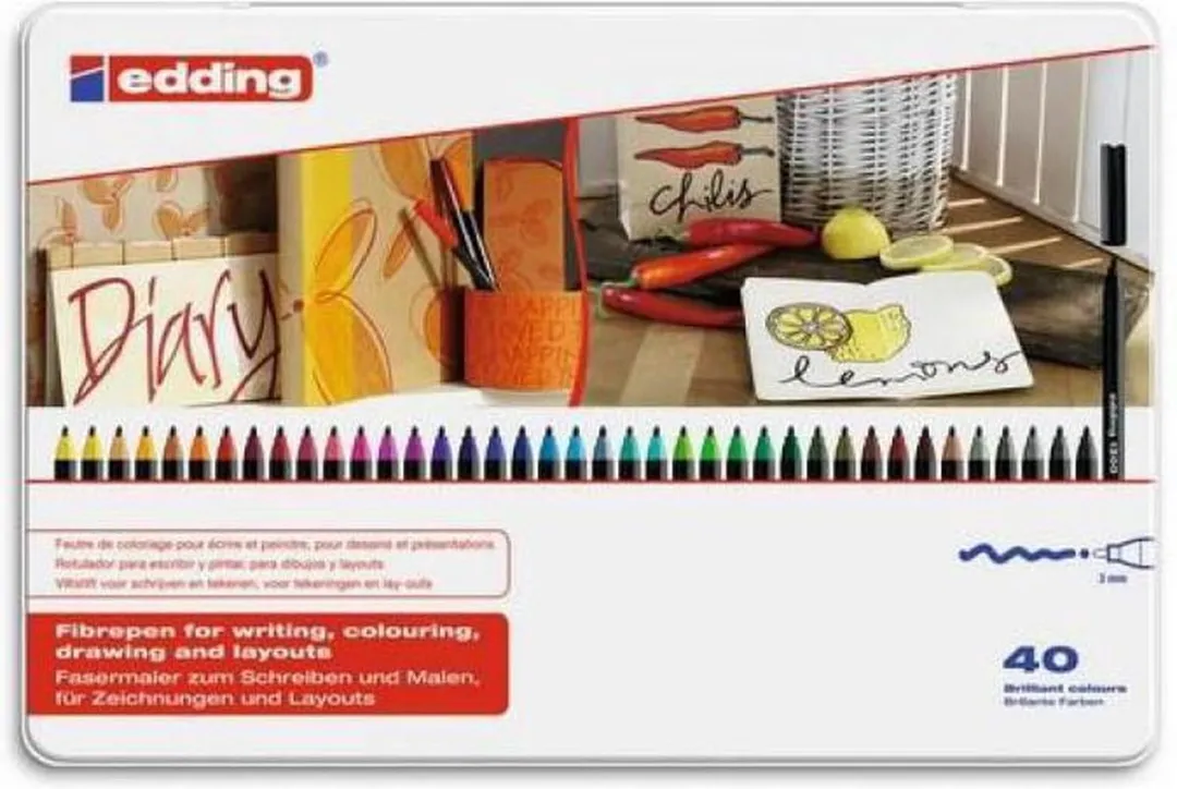 edding 1300/40 Teken-/Viltstiften - 40 Stuks - Ronde punt 2mm