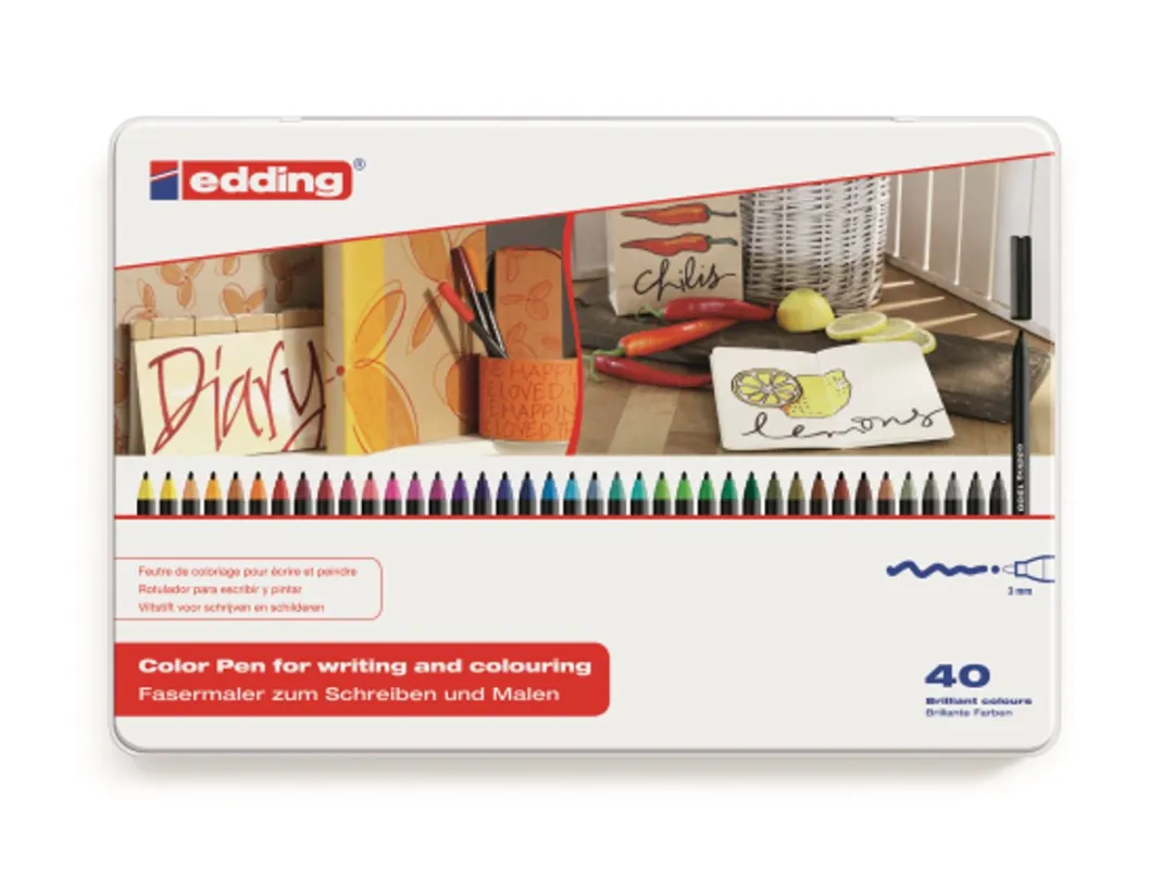 edding 1300/40 Teken-/Viltstiften - 40 Stuks - Ronde punt 2mm