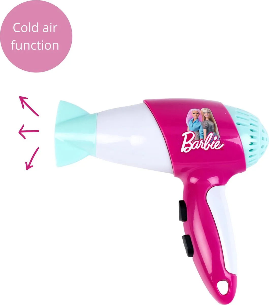 Klein Toys Barbie Kapsalon Roze - met haardroger en accessoires