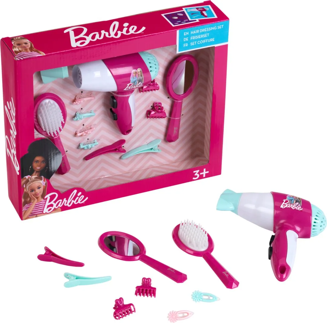 Klein Toys Barbie Kapsalon Roze - met haardroger en accessoires