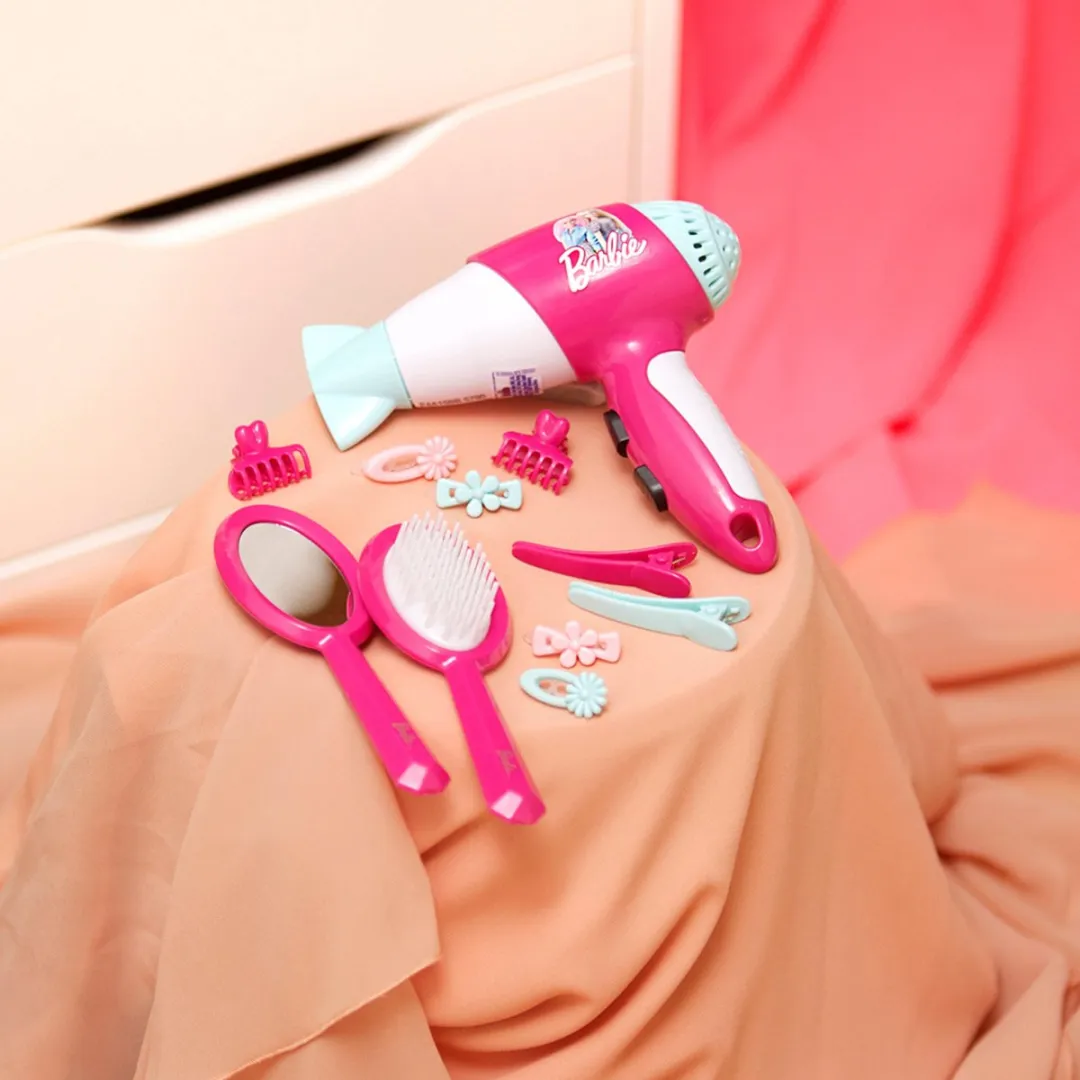 Klein Toys Barbie Kapsalon Roze - met haardroger en accessoires
