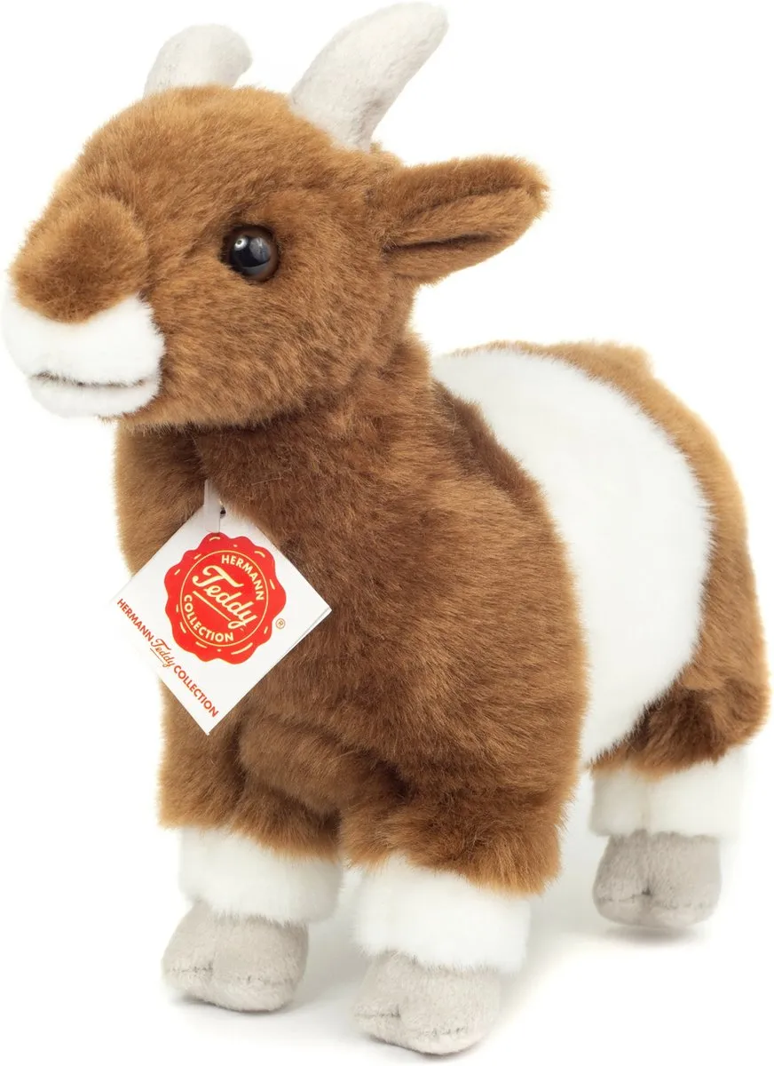 Teddy Hermann Knuffelgeit - Bruin/Wit - 22 cm