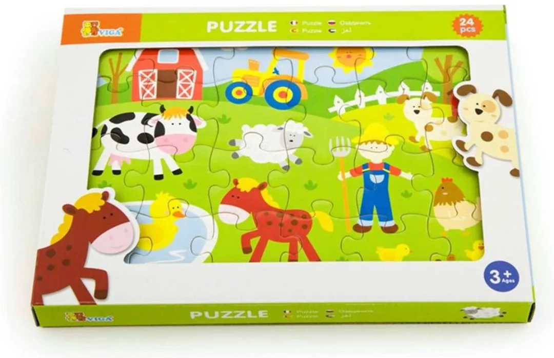 Viga Toys Boerderij Puzzel 24 Stuks - Multicolor
