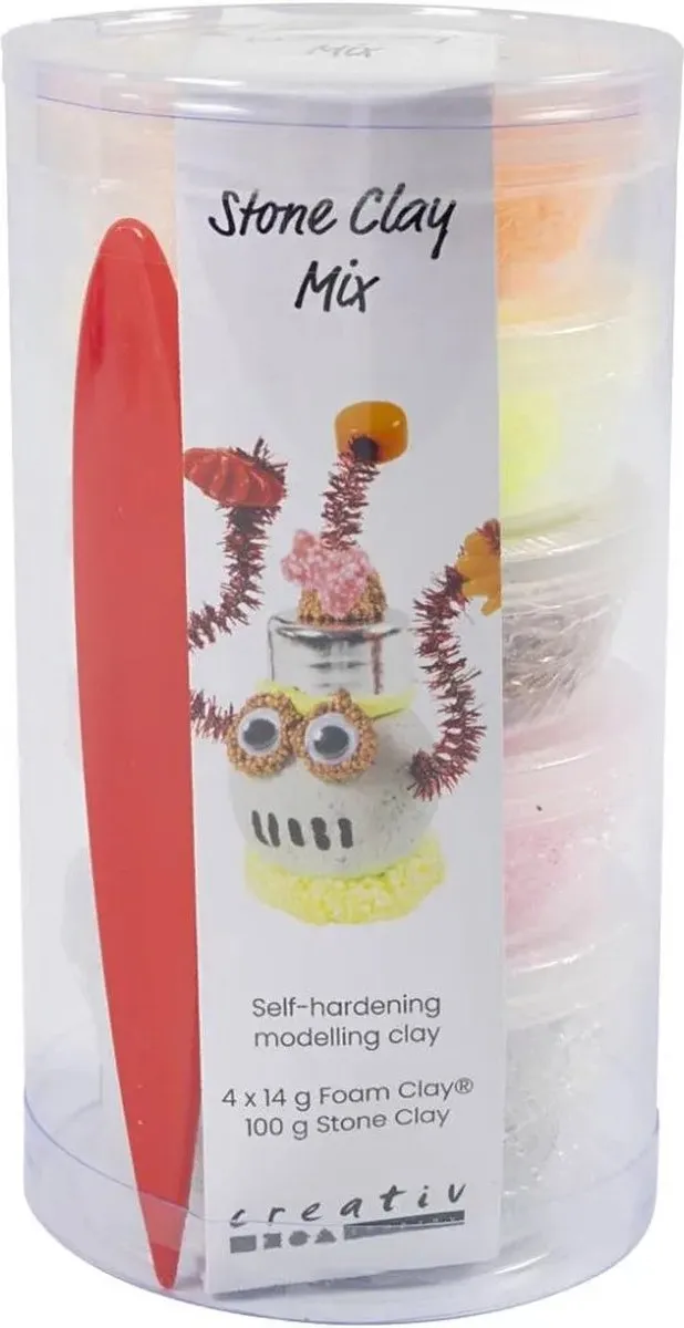 Creativ Company Stone Clay Mix - 5 Stuks - Rood/Oranje