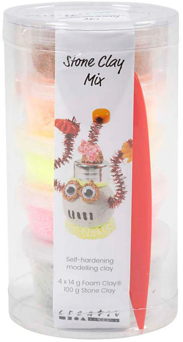 Creativ Company Stone Clay Mix - 5 Stuks - Rood/Oranje