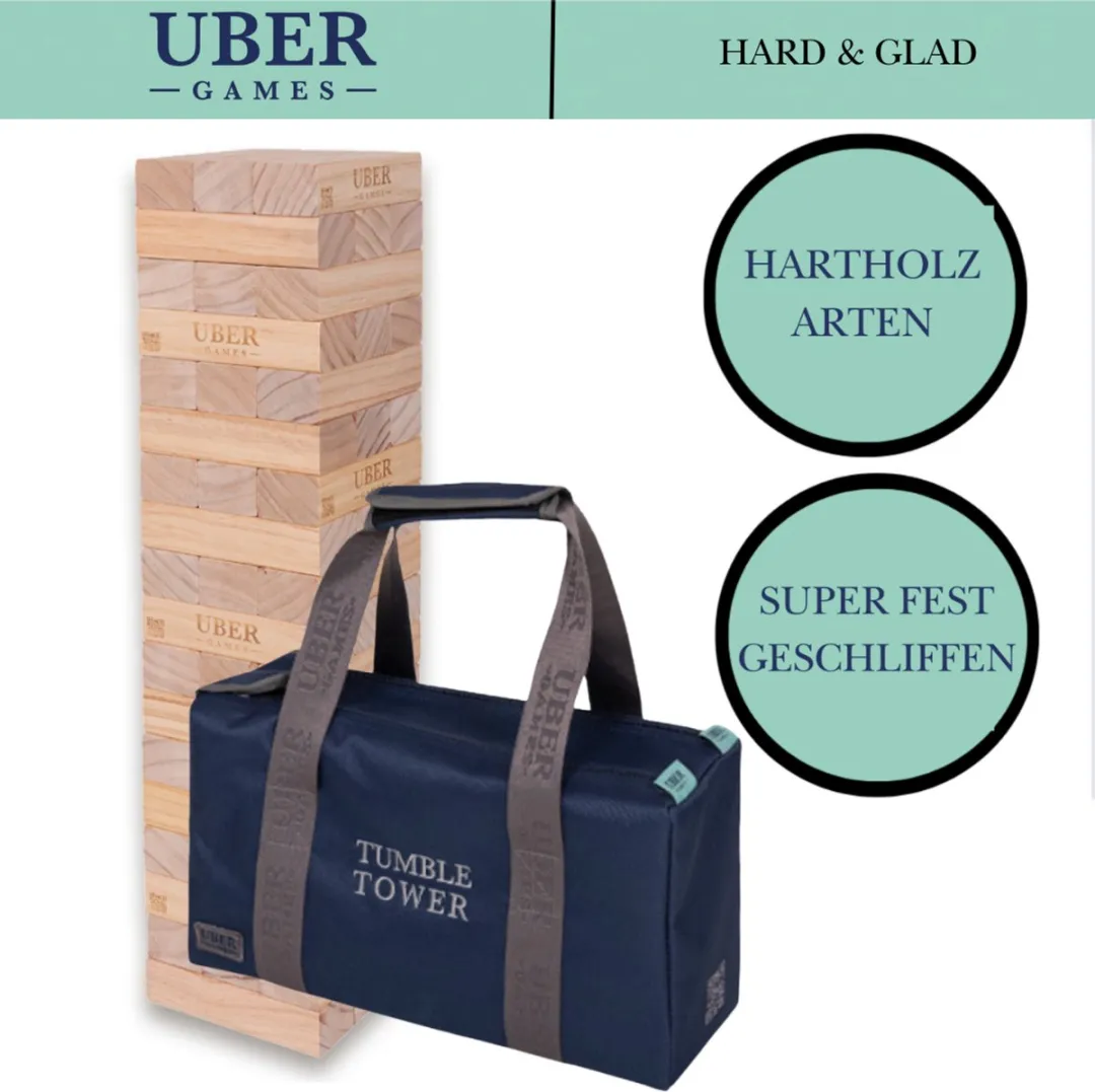 Ubergames Stapeltoren Large Tactisch Spel 120cm - 10KG - ECO Hout