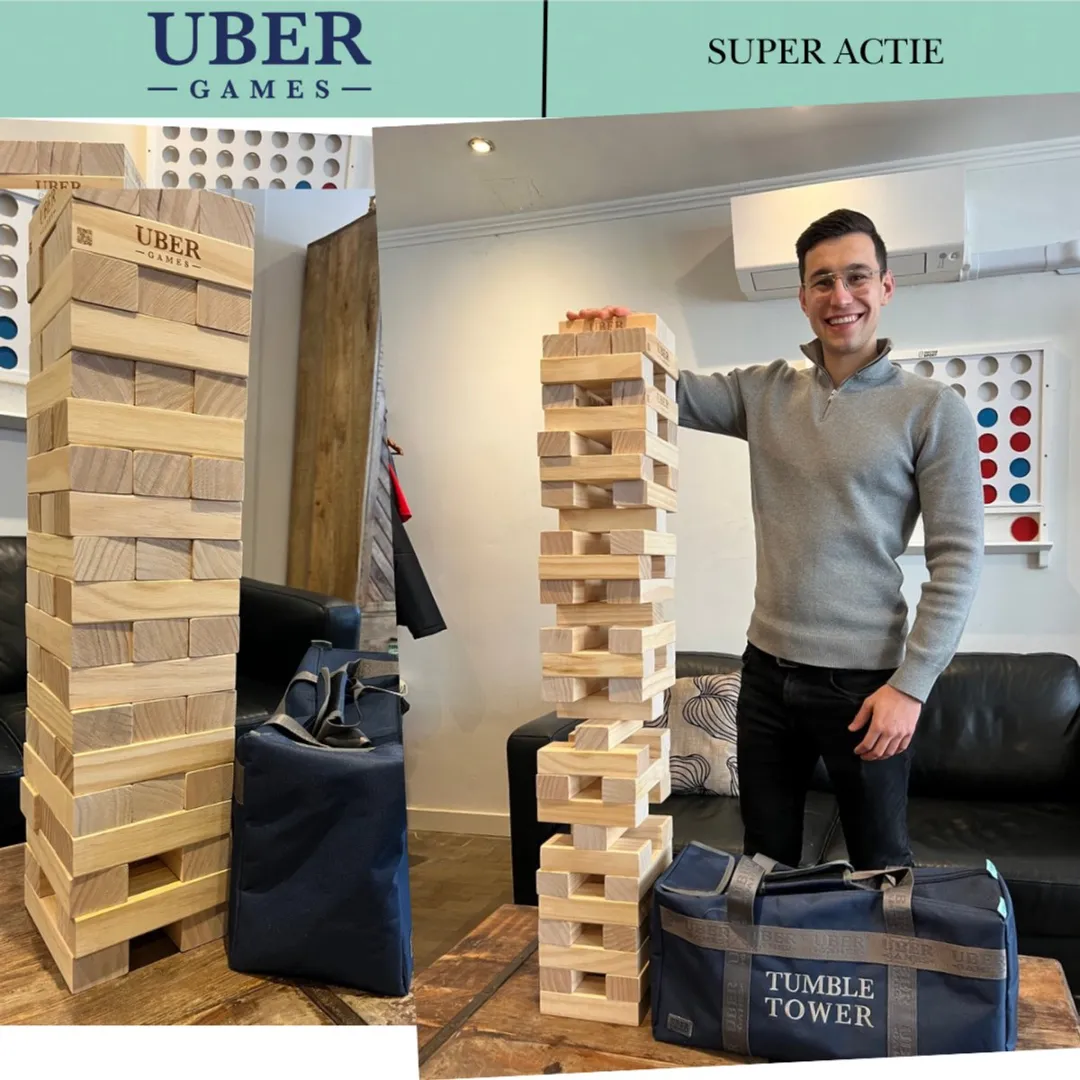 Ubergames Stapeltoren Large Tactisch Spel 120cm - 10KG - ECO Hout