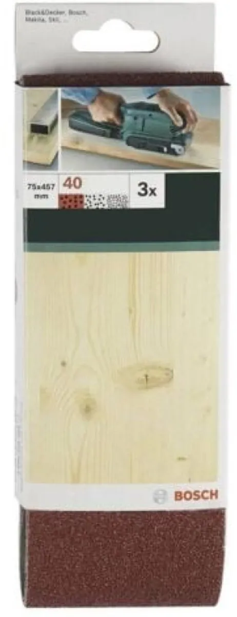 Bosch 3-delige Schuurbandenset - Rode Kwaliteit 40 - Ongeperforeerd