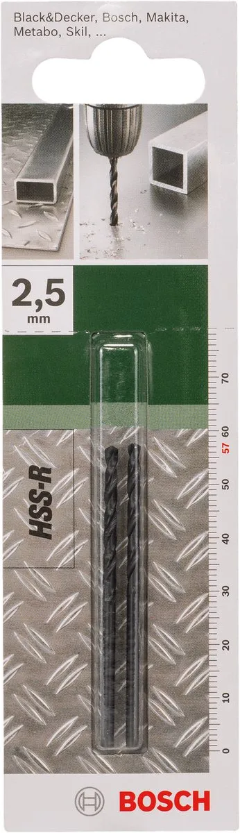 Bosch Metaalboren HSS-R 2,5mm - 2 Stuks