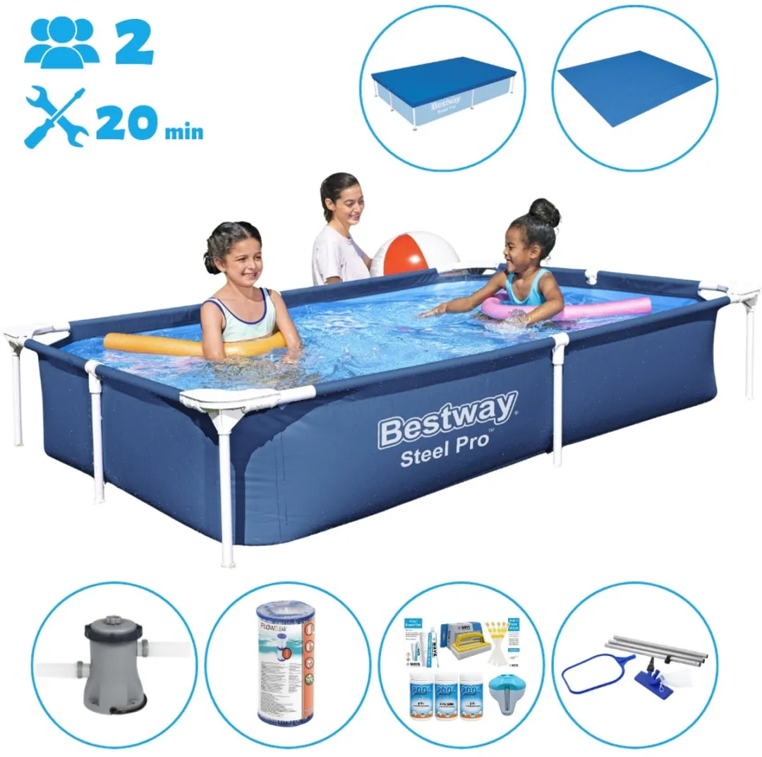 Bestway Rechthoekig Frame Zwembad 221x150x43cm