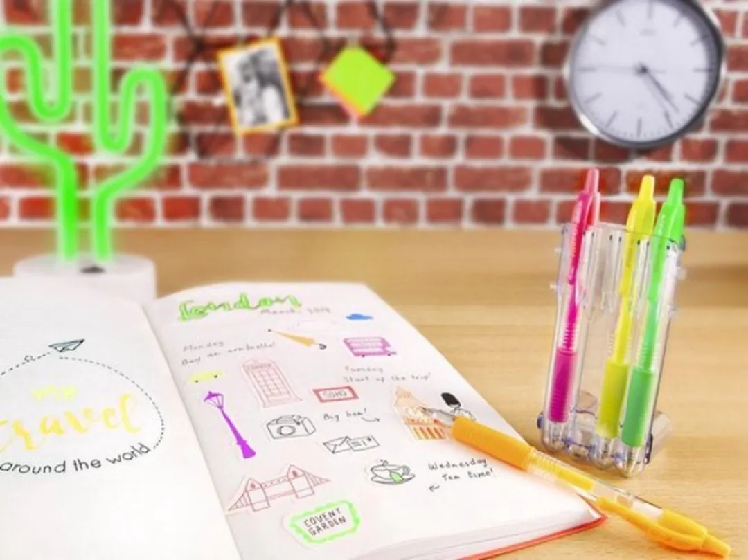 Pilot G-2 Neon Pen - 4 Stuks - Groen/Oranje/Rozes/Geel