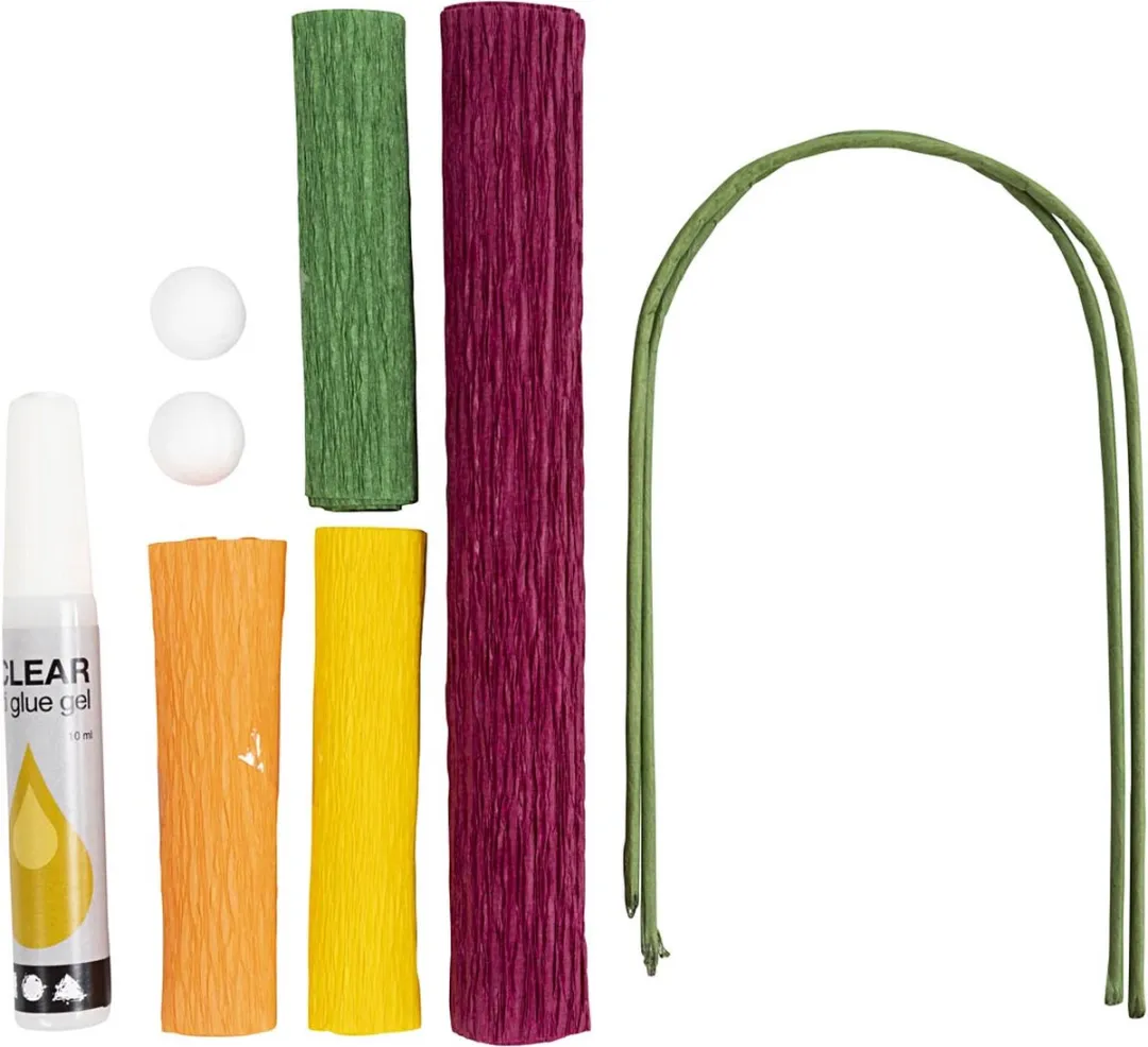 Creativ Company Mini Hobbyset Crêpepapier Klaprozen - 14 Stuks - Multikleuren