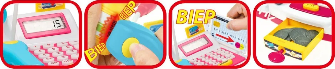 Eddy Toys Speelgoedkassa 24-delig - Wit